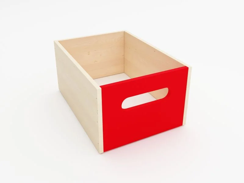 Bac en bois profond – Rouge