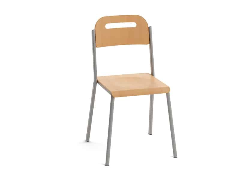 Chaise d'école classique grise