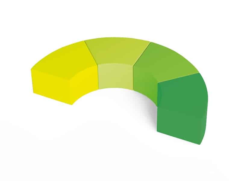 Unités incurvées en mousse. Vert